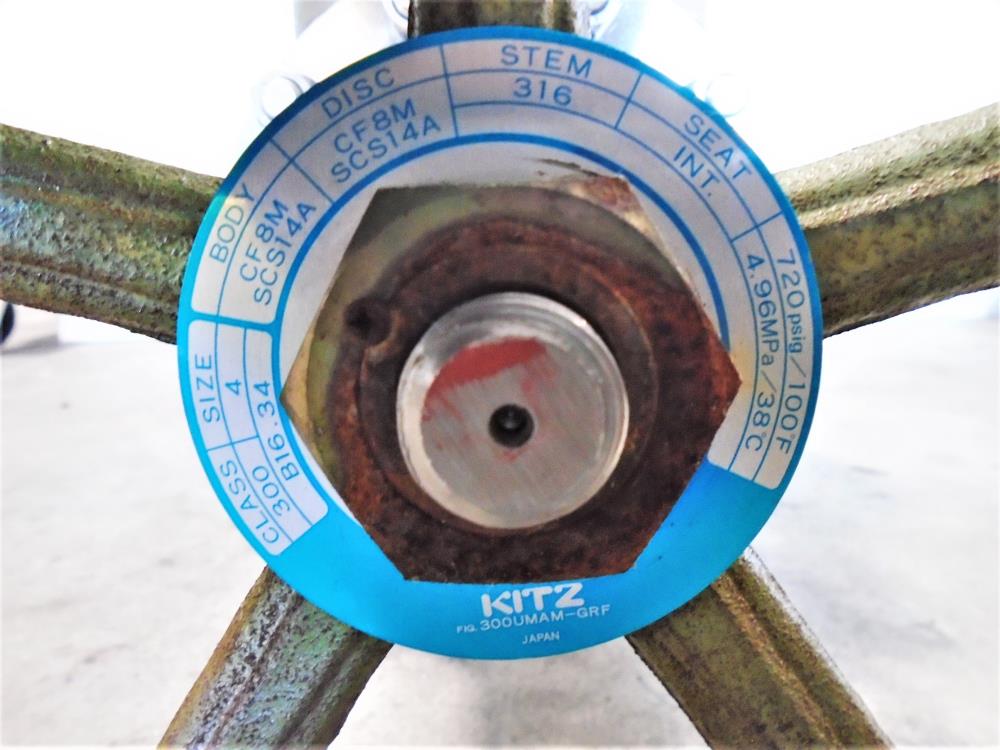 Kitz 4" 300# CF8M Gate Valve, Fig# 300UMAM-GRF